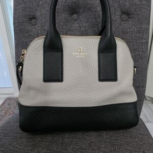 kate spade New York Two-Tone Black & Cream Leather Satchel